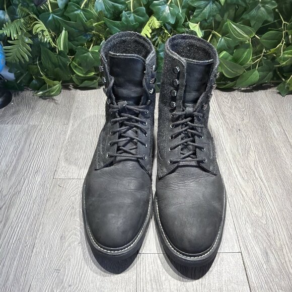 Woolrich Bootlegger Black Leather/Wool Combat  Lace Up Boot Men’s Size 10.5 main image 10